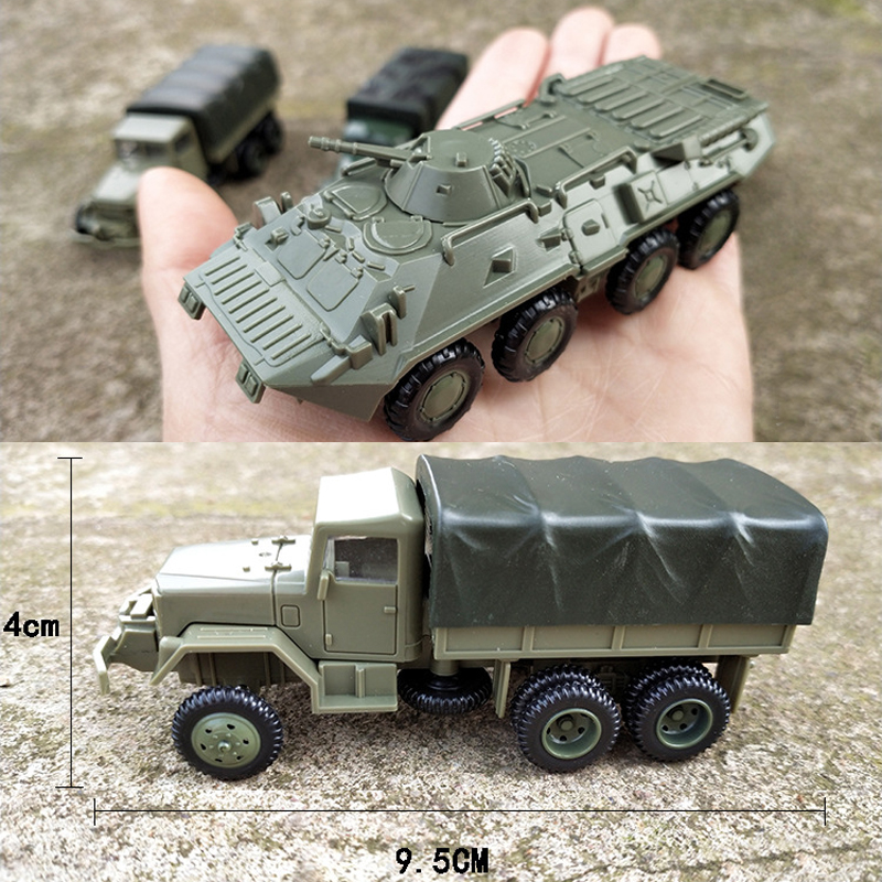 Mainan Simulasi Truk Militer M3 M35 BTR 80 Bahan Karet 4D Skala 1: 72