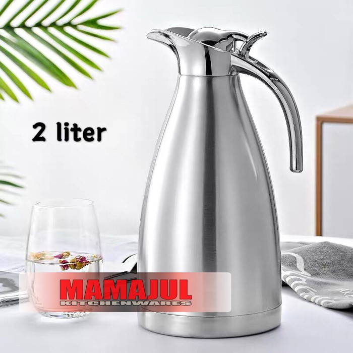 Teko Termos Air Panas Dingin 2 Liter Stainless Vacuum Kettle Elegan