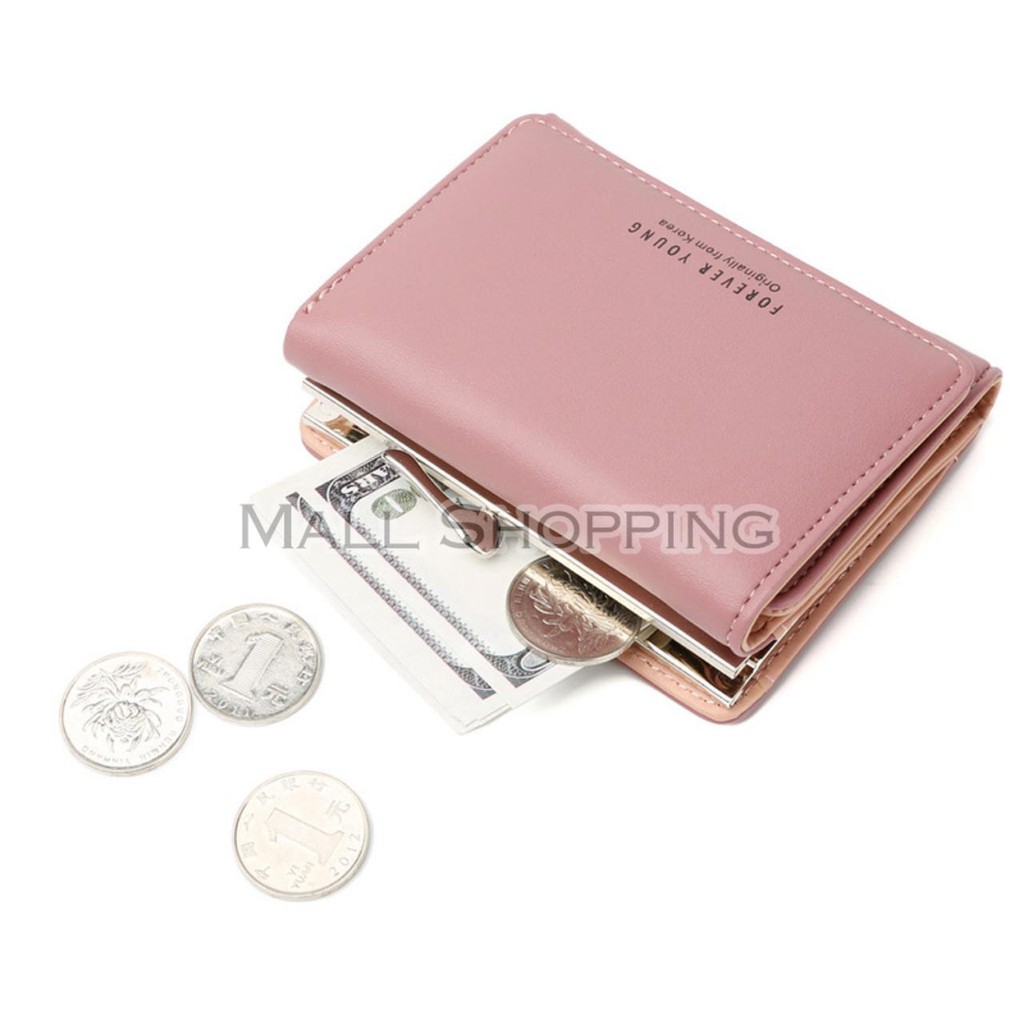 (COD) Dompet Lipat Wanita Dompet Mini Dompet Kulit Lipat MALL SHOPPING