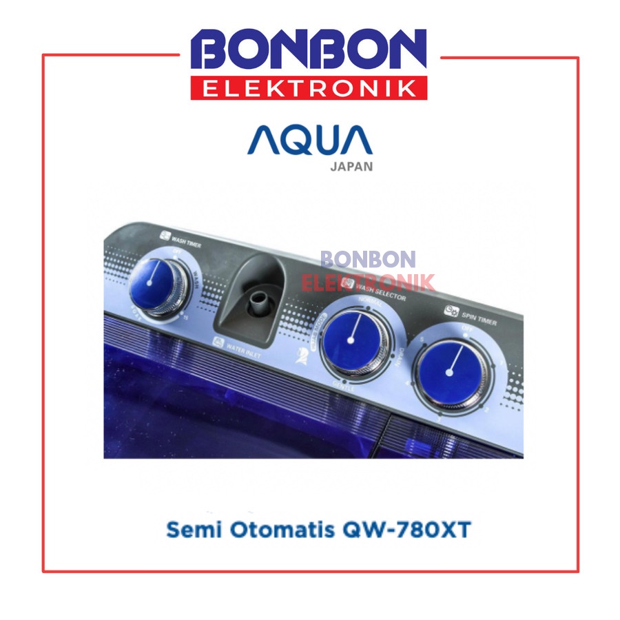 AQUA Mesin Cuci 2 Tabung 7KG QW-780XT (B) / QW 780 XT