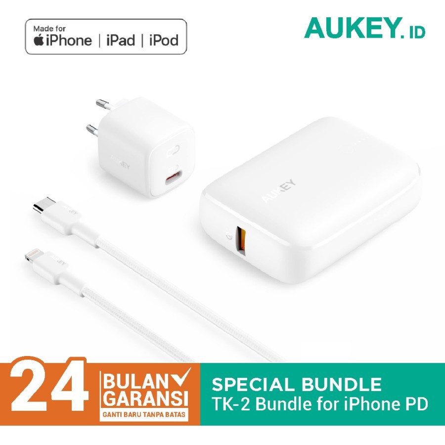 Aukey Special Bundling TK-2 For iPhone PD &amp; QC Support - 500727