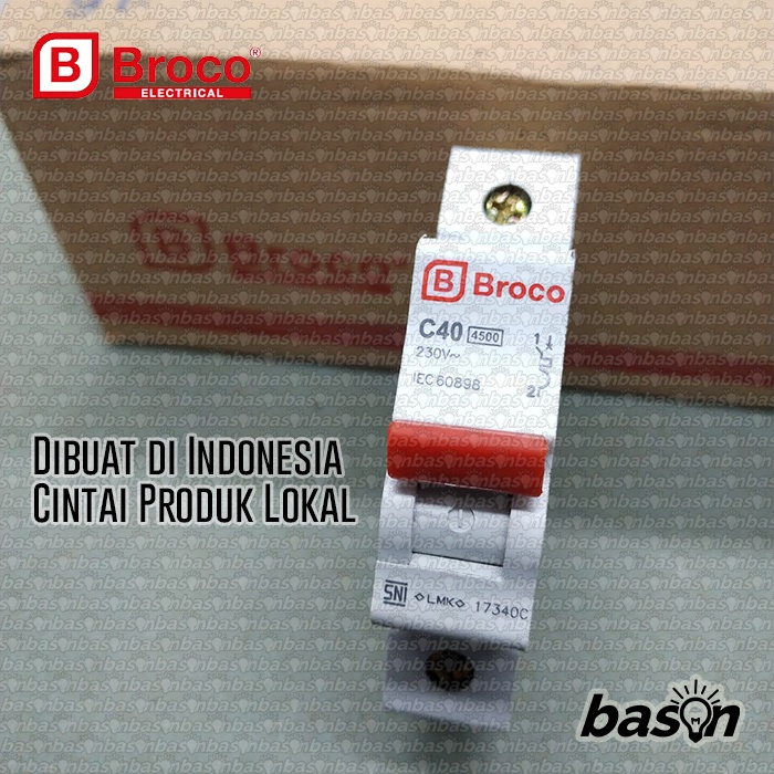 BROCO MCB 40A 1P 17340C - Circuit Breaker