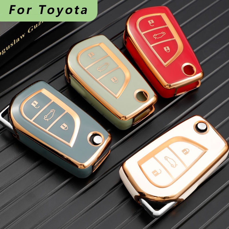 Casing Kunci Mobil Bahan TPU Untuk Toyota Auris Corolla Avensis Verso Yaris Aygo Scion TC IM 2015 2016 Camry RAV4