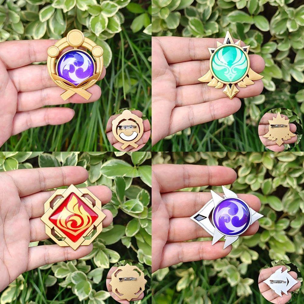 Mxbeauty Anime Luminous Bros Fashion Alloy Genshin Impact7 Element Weapons Game Genshin Vision Lnazuma Alat Peraga Cosplay Anime