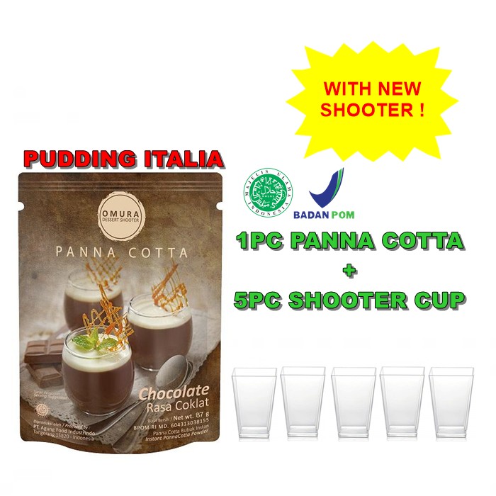 

MURAH Omura Dessert Premix Panna Cotta Chocolate + Wadah Cetakan Kotak
