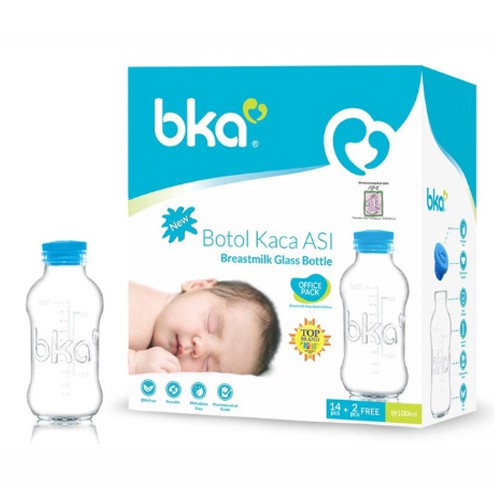 BKA Breastmilk Glass Bottle 100ml (16pcs) | Botol Asi