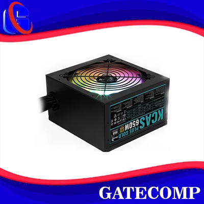 Aerocool KCAS 650W ARGB Fan - 650Watt 80 Plus Gold Flat Power Supply
