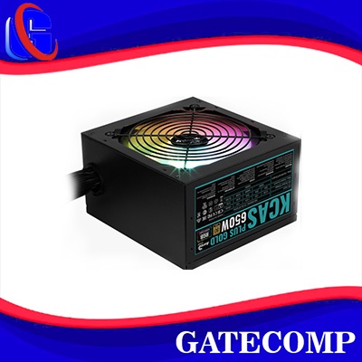 Aerocool KCAS 650W ARGB Fan - 650Watt 80 Plus Gold Flat Power Supply