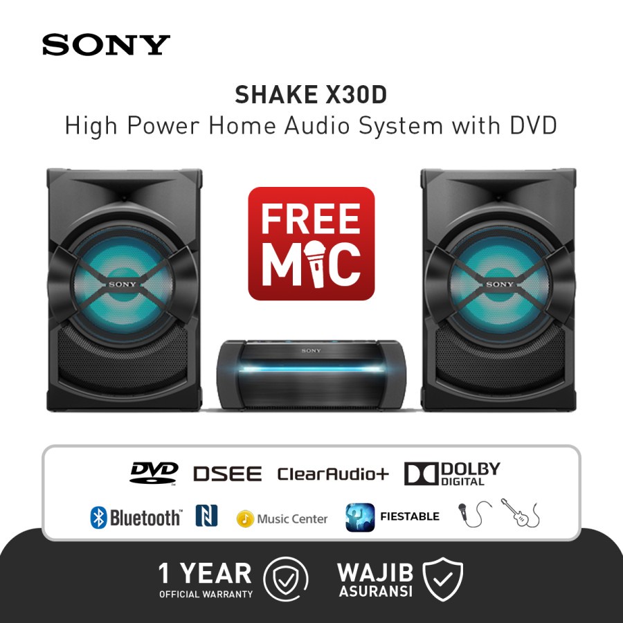 Sony High Power Home Speaker With DVD SHAKE X30D