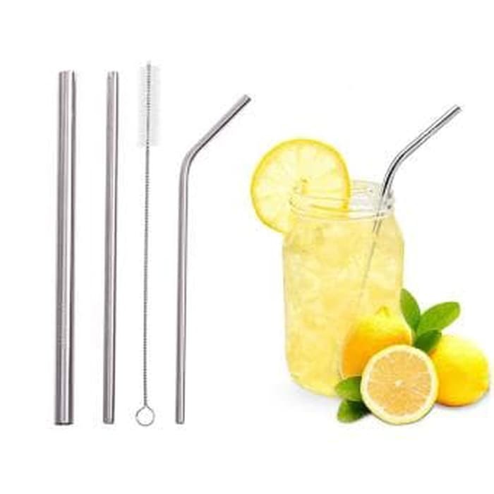 

FREE POUCH Sedotan Stainless Reusable Straw Sedotan Pakai Ulang Ori