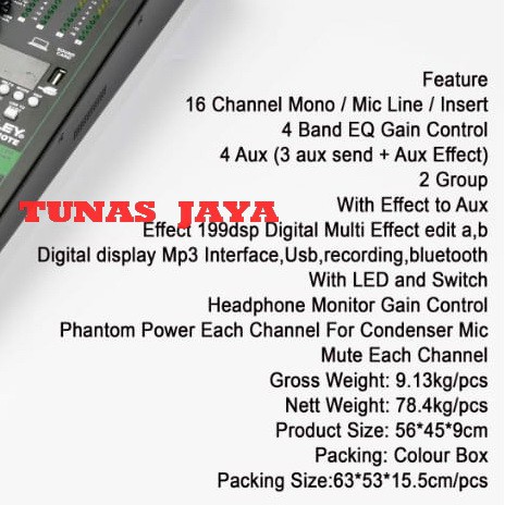 Mixer Audio Ashley King 16 Note Original Produk 16 Channel King16 Note original NEW