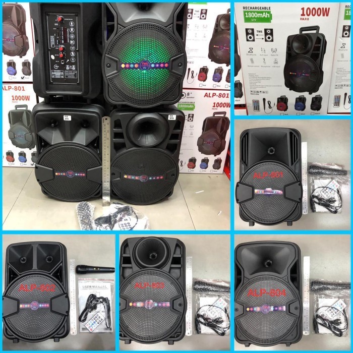 Termurah SPEAKER BLUETOOTH TWS + MIC 8 INCHI PORTABLE SPEAKER