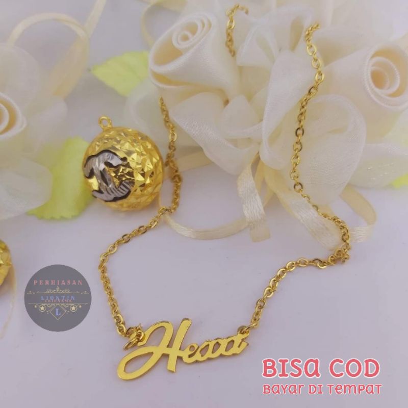 KALUNG UKIR NAMA LAPIS EMAS 24K | ANRI KARAT DAN ANTI LUNTUR
