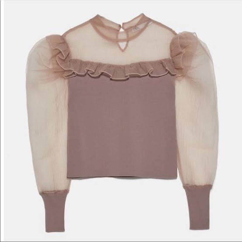 Zara Combined Organza Top