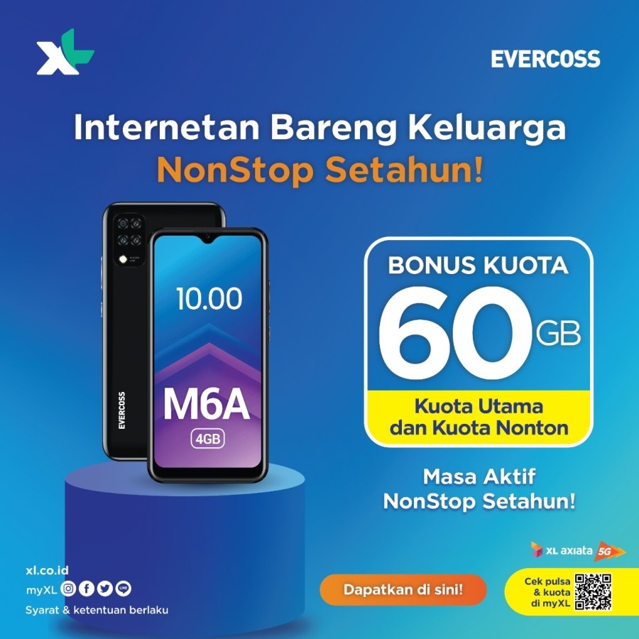 Evercoss M6A 4/32 Ram 4gb Internal 32gb Garansi Resmi