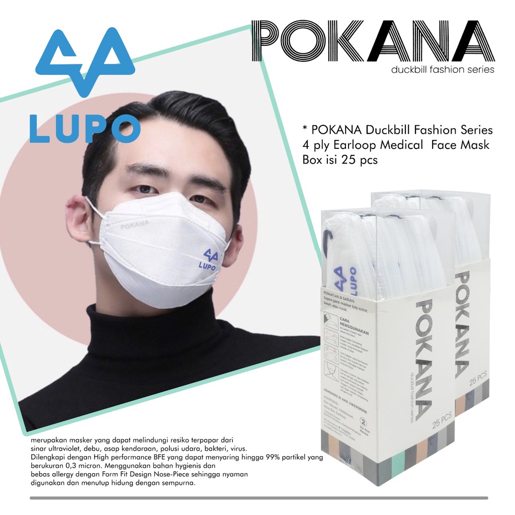 Jual Masker Pokana X Lupo Oreo Duckbill Fashion Series 4 Ply Earloop ...