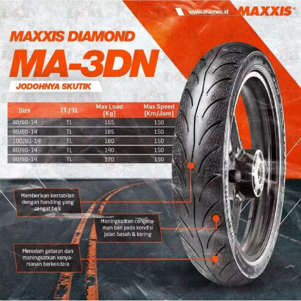 Maxxis 70/90-14 MA3DN Ban Tubeless Motor Matic Matik MA 3DN Diamond