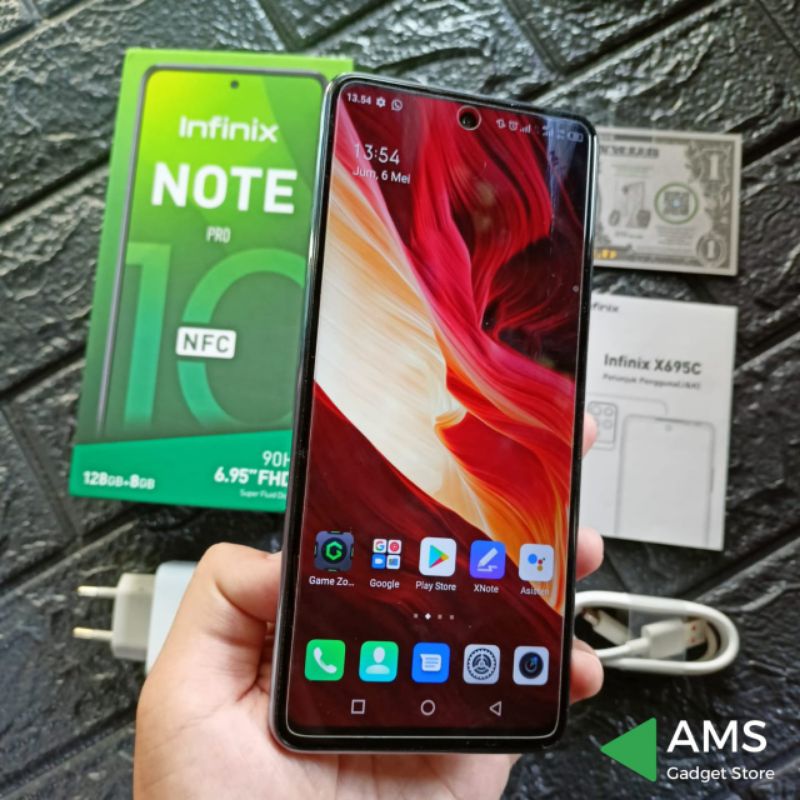 Infinix Note 10 Pro NFC 8/128 Second Fullset Mulus Garansi resmi