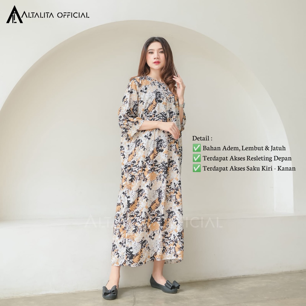 Long Daster Gamis Rayon Busui Semata Kaki Motif Viral Kekinian Murah | Homedress Daster Adem Terbaru Lengan 3/4 | Longdress Daster Panjang Busui Best Seller Non Ruffle