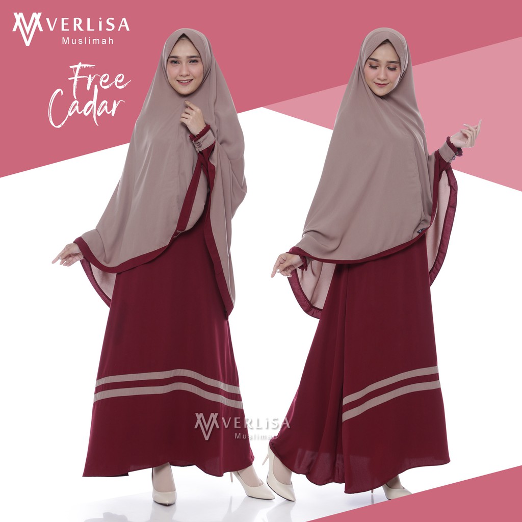 20 Inspirasi Gamis Warna  Maroon Kombinasi  Mocca  Tricia 