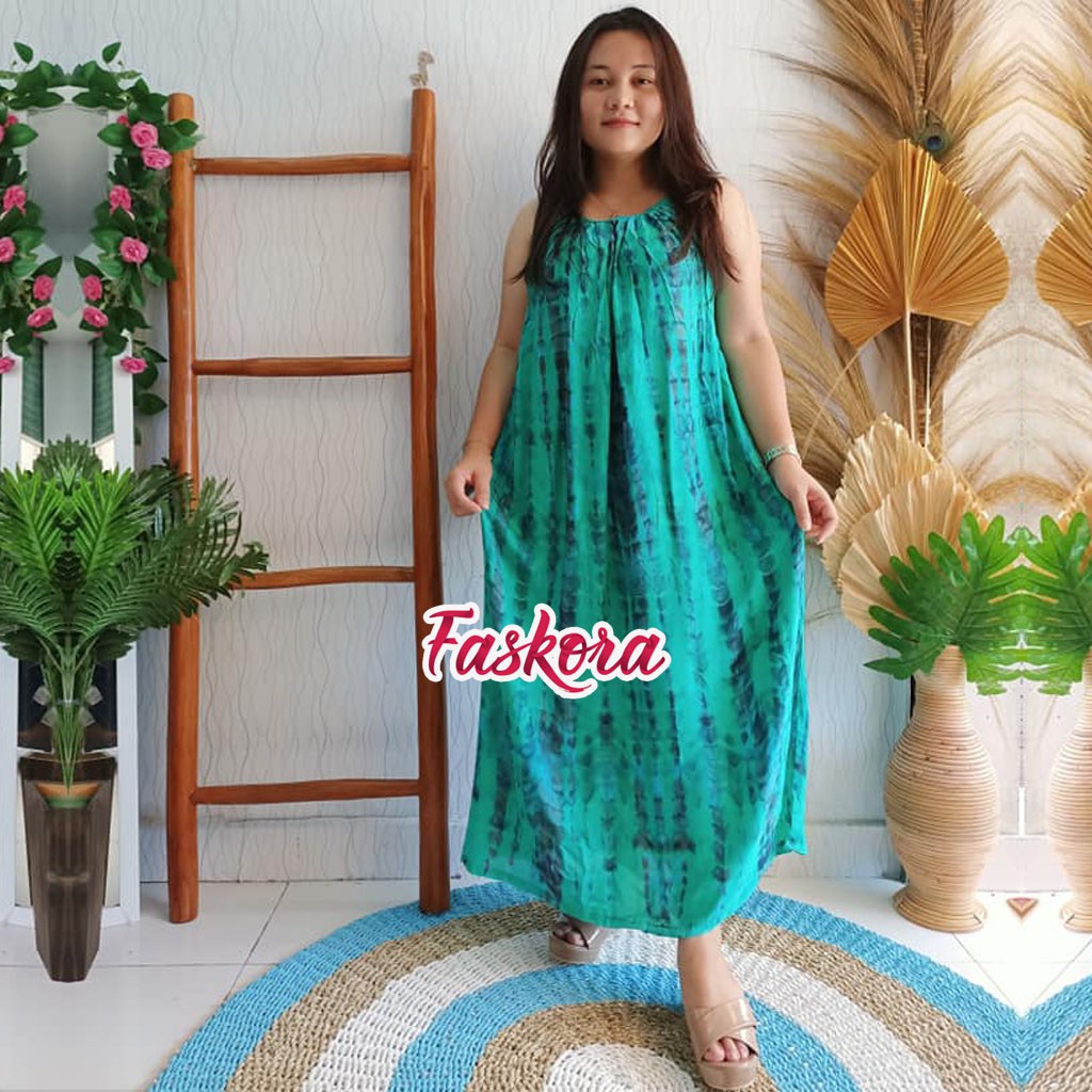 Dress Tanpa Lengan Wanita Casual Dress Bambu / Long Dress Tanpa Lengan Murah