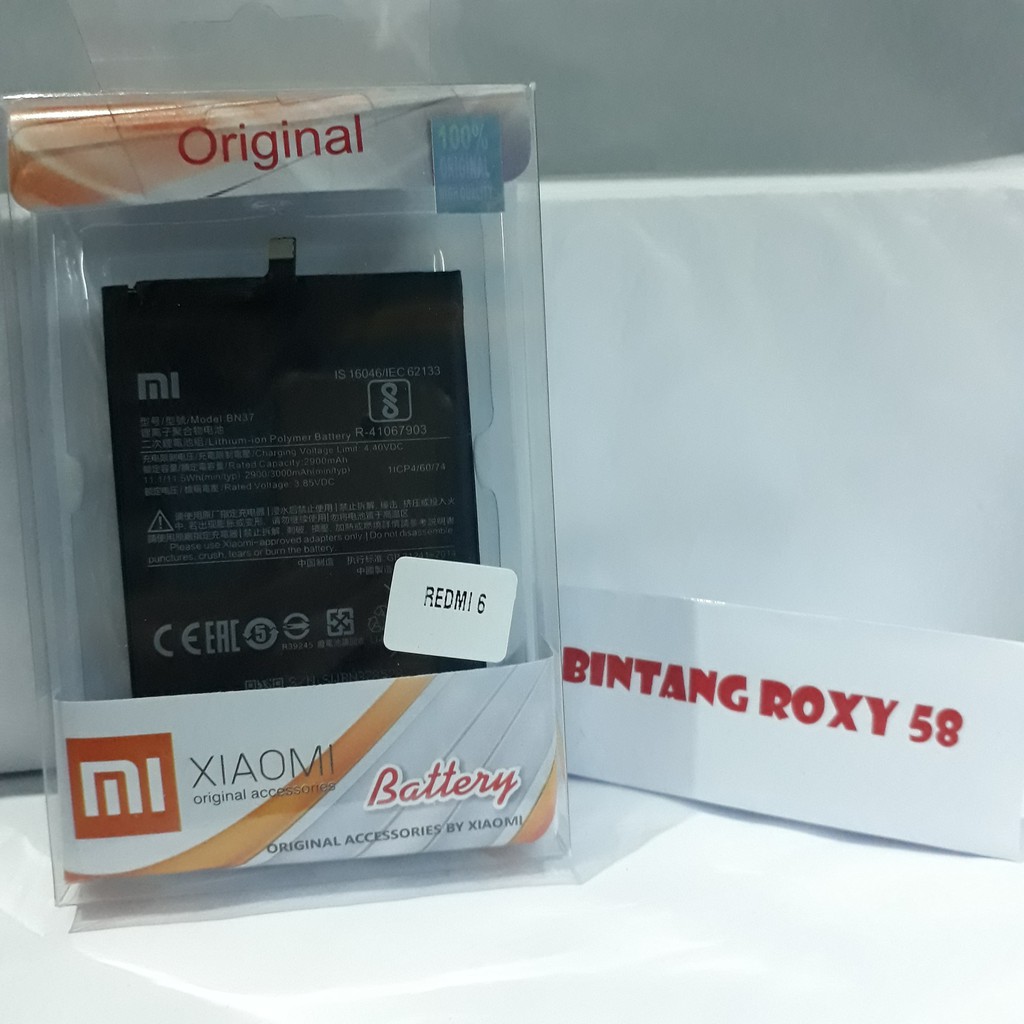 Batre Xiaomi Redmi6 6A 6 Pro BN37 Original Ori Baterai Batrei Battery