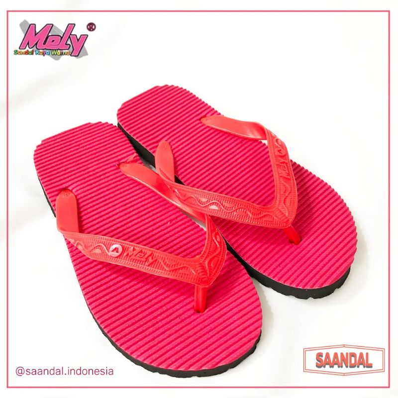 ✨NAGIHI✨ Sandal Jepit Karet Mely DEWASA Pria Wanita Anak Warna Polos