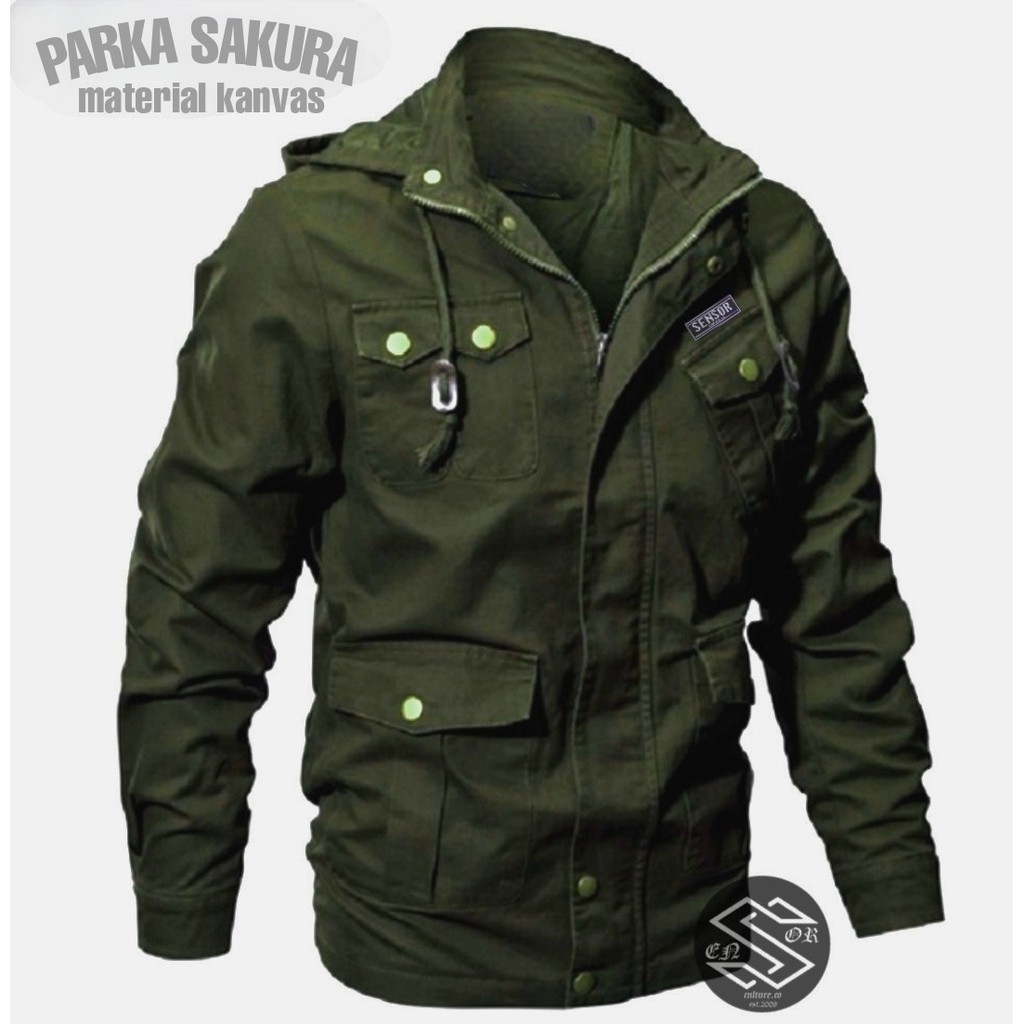 Jaket Parka - Jaket Parka kanvas - Jaket Parka Sakura Tebal - Jaket Motor Cowok Kekinian