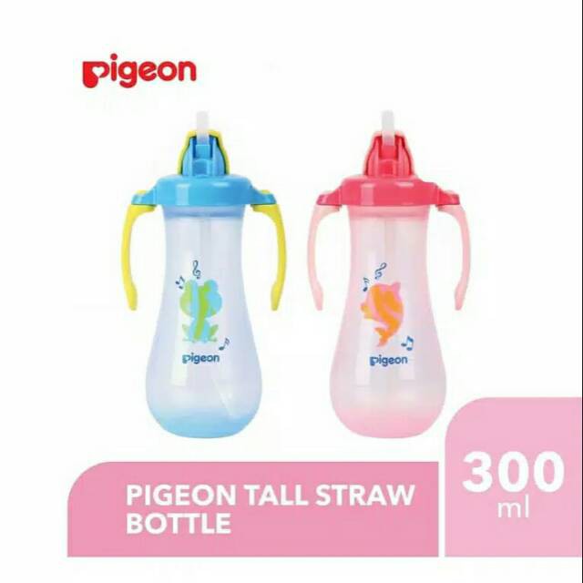 Pigeon Tall Straw Bottle Botol Minum Anak 300ml