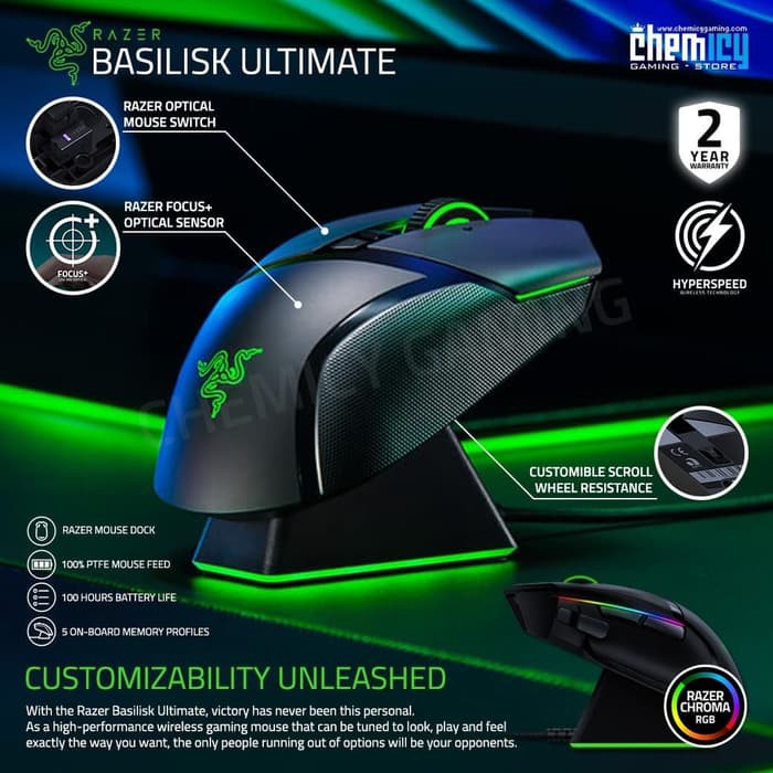 Razer Basilisk Ultimate Hyperspeed Wireless Gaming Mouse