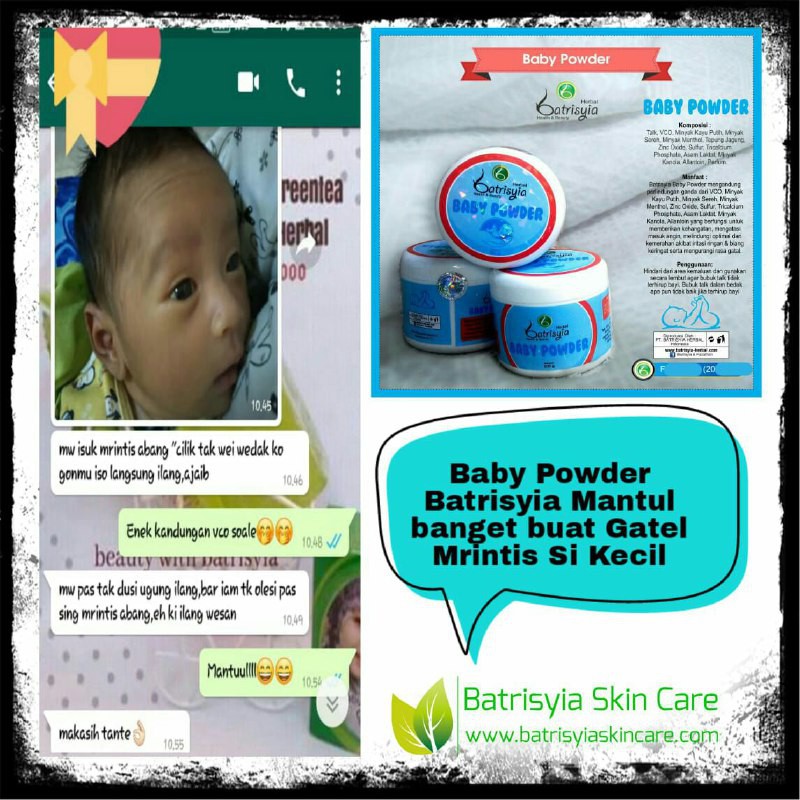 Bedak Bayi Reguler Batrisyia Herbal, Baby Powder dengan VCO