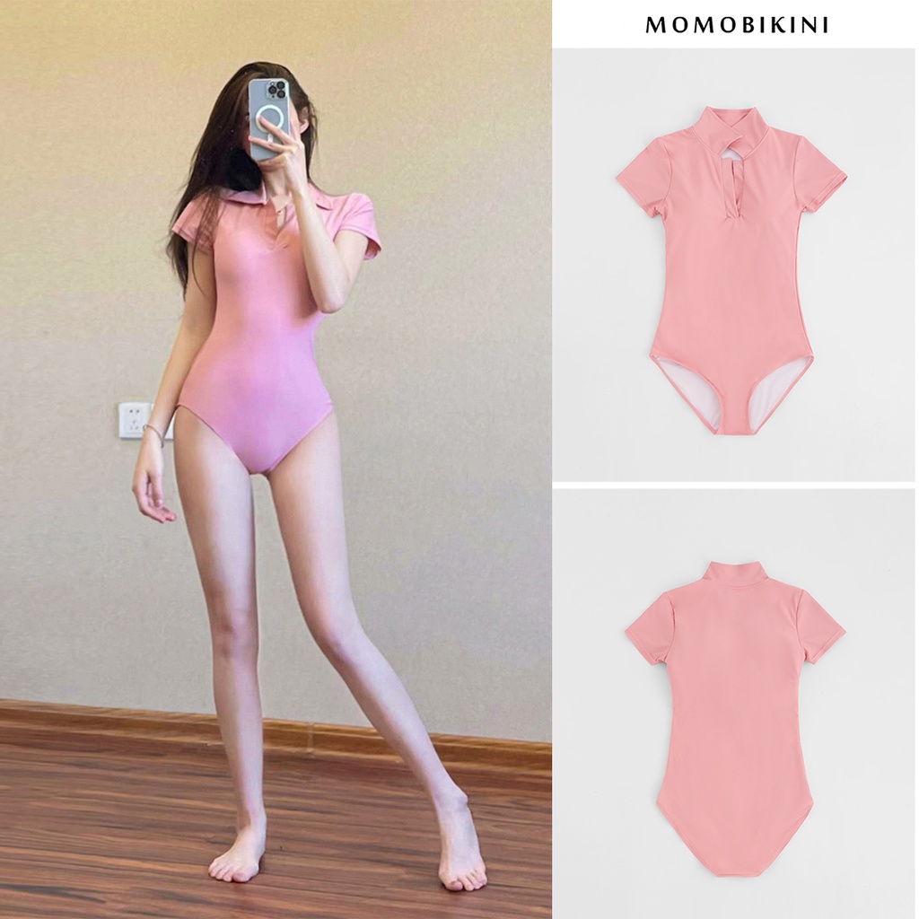 WiZi Wanita One Piece Model Lengan Pendek Swimsuit