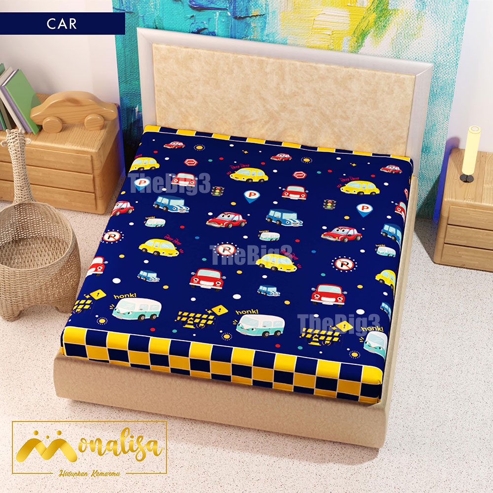 MONALISA Sprei Waterproof 180x200 - anti ompol air water proof Paus Rainbow  Rainbow Dinosaurus Rocket Galaxy180 SP-Car