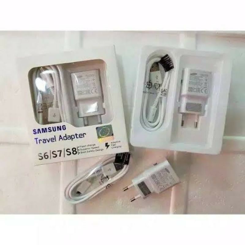 TC TRAVEL CHARGER SAMSUNG S6/S7/S8/NOTE 4/NOTE 5 MICRO USB/V8 ORIGINAL 100% FAST CHARGING BERGARANSI