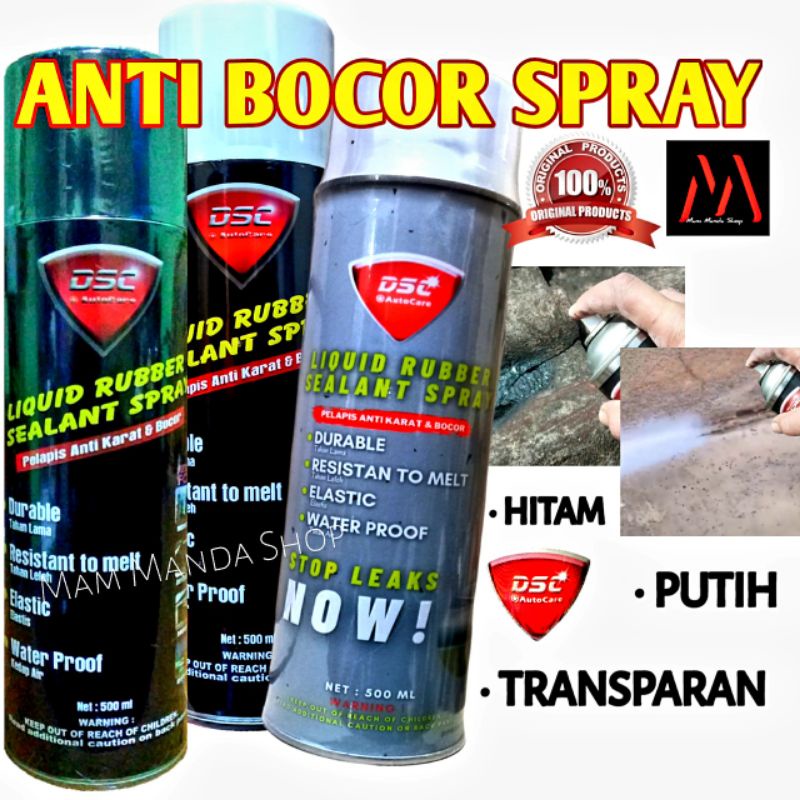 Anti Bocor Semprot Waterproof / DSC Liquid Rubber Sealant Spray 500ml /Penambal bocor dinding, genteng, pipa