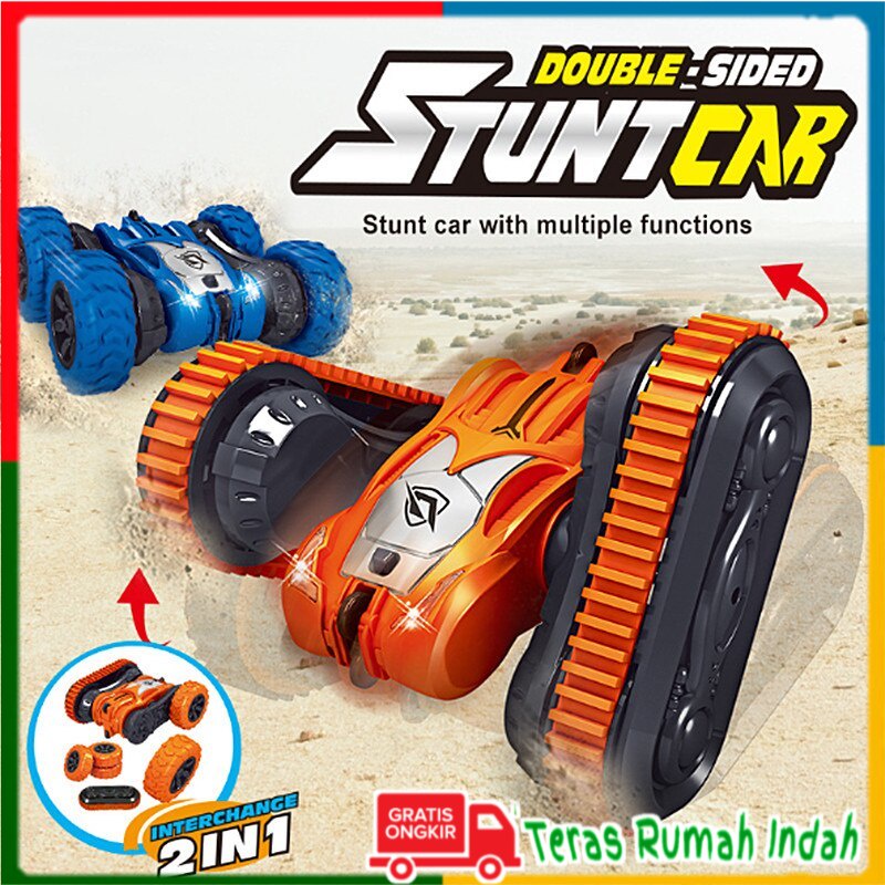 RC Double Sided Stunt Car 2 Model Roda - RC Remote Control Tank Roda 4