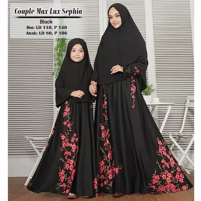 hijab Setelan hijab syari ibu dan anak gamis dress khimar sephia good merchant