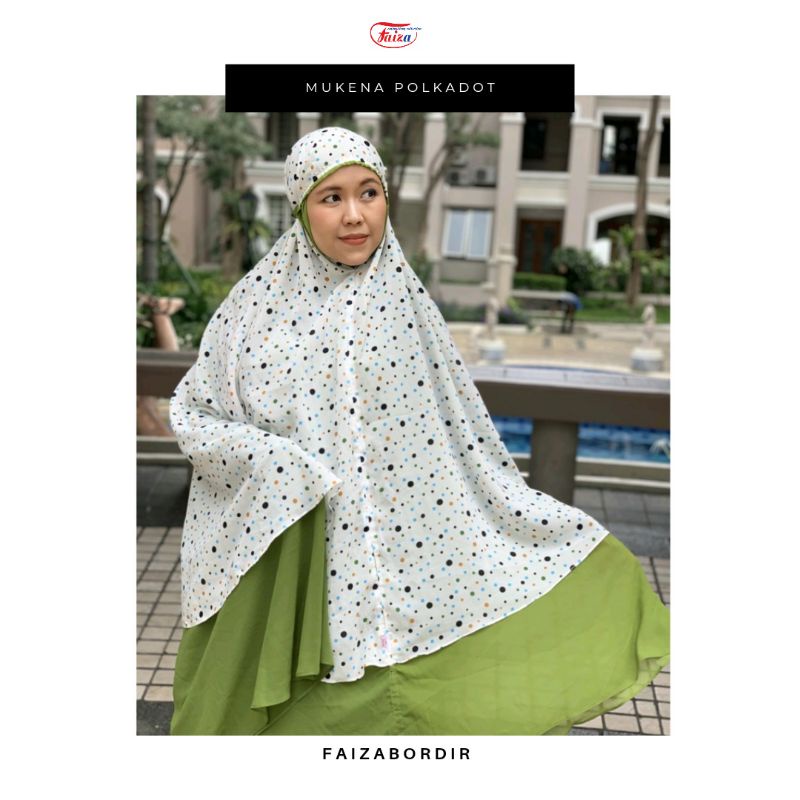 Mukena dewasa atas bawah motif polkadot murah