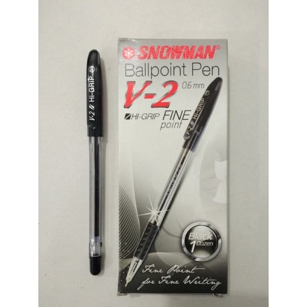 

pulpen snowman V2 tinta hitam satu lusin