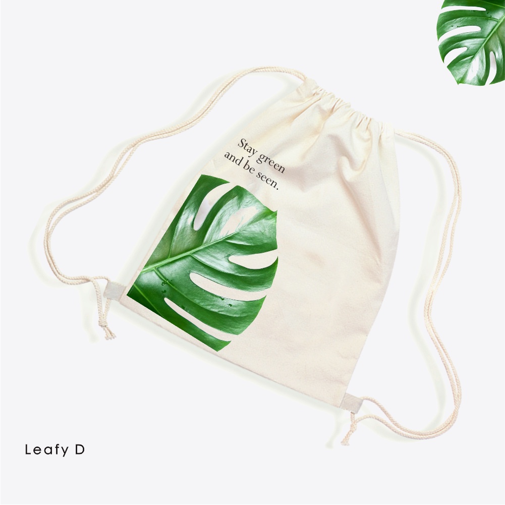 Stringbag Motif Daun Tropic Tropical Leafy Santai klasik Vintage #STTR