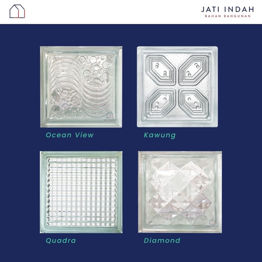 Glass Block Motif / Blok Balok Kaca 1 Dus (6 pcs)