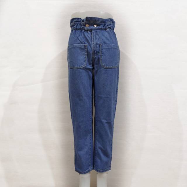 Celana Jeans Wanita Fashion Model Boyfriend Kantong Depan Celana Jeans Wanita Fashion Model Boyfriend Kantong Depan