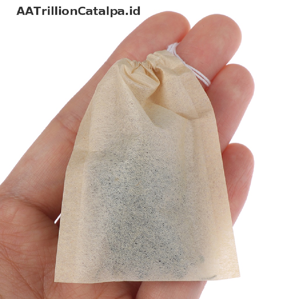 Aatrillioncatalpa 100Pcs / lot Kantong Kertas Kosong Dengan Tali Serut Untuk Teh Herbal