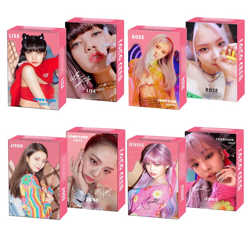 30pcs / Set Kartu Lomo Foto Kpop Blackpink LISA JISOO ROSE JENNIE