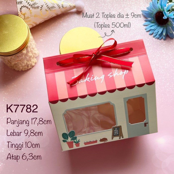 

(5pcs) Kotak Rumah K7782, Muat 2 Toples| K25| Sincia| Natal| Nastar| Kuker K78 Goody Bag