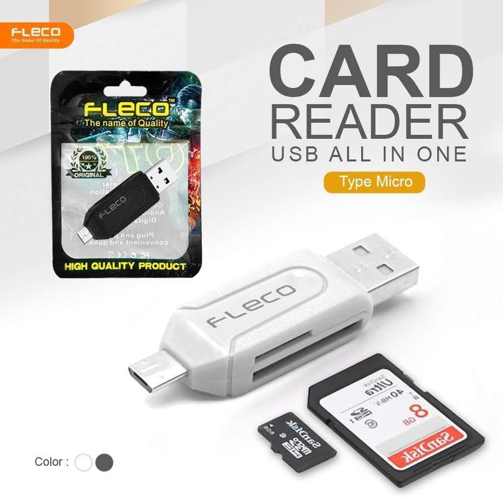 Otg Card reader micro&amp;Type C Fleco MMC SD Card Reader Type C Fast Data transfer original fleco