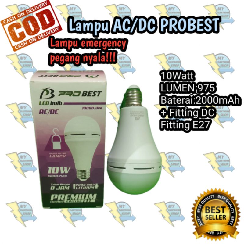 Bohlam Emergency/Lampu ajaib LED VALESCOM/PROBEST 10Watt AC/DC Tahan 8 jam LIMITED EDITION