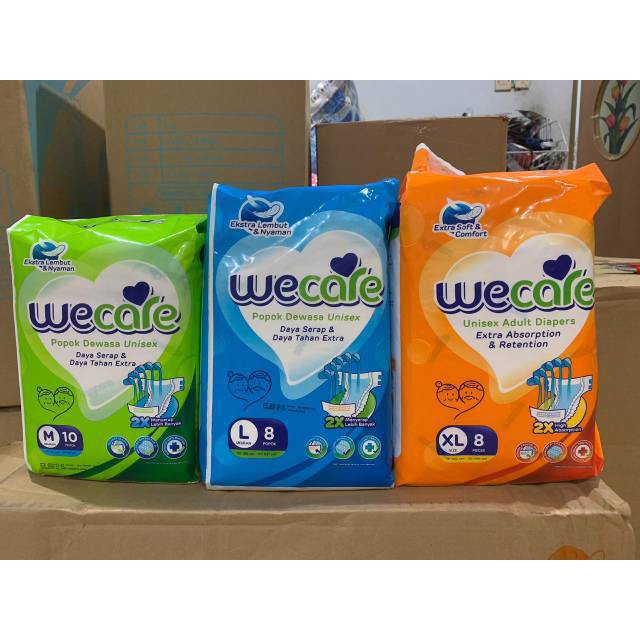 WECARE ADULT DIAPERS  M10/L8/XL8