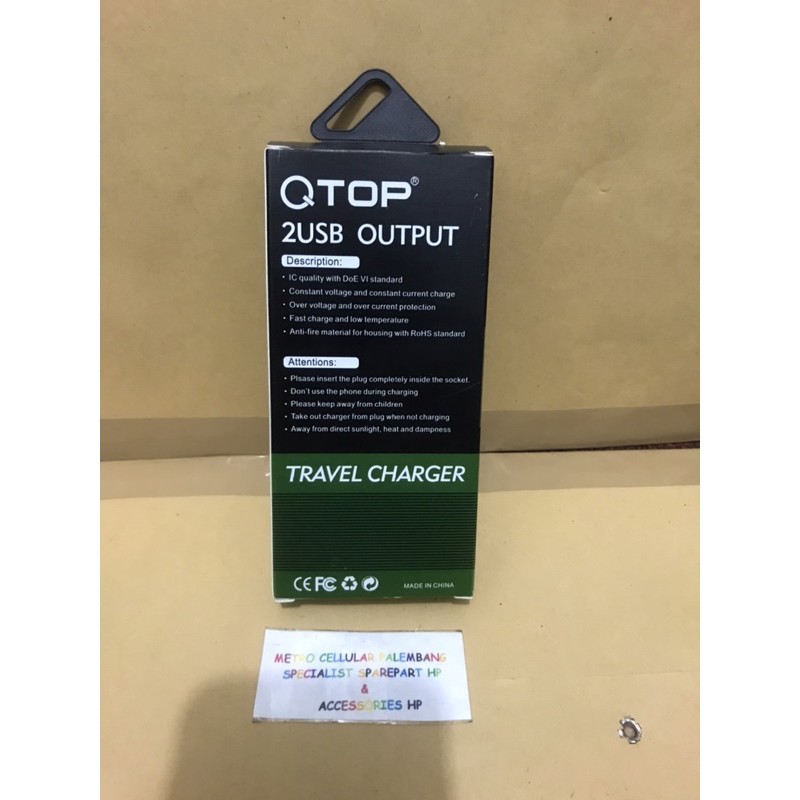 BATOK CHARGER QTOP 3.5A 2 USB QUICK FAST CHARGING