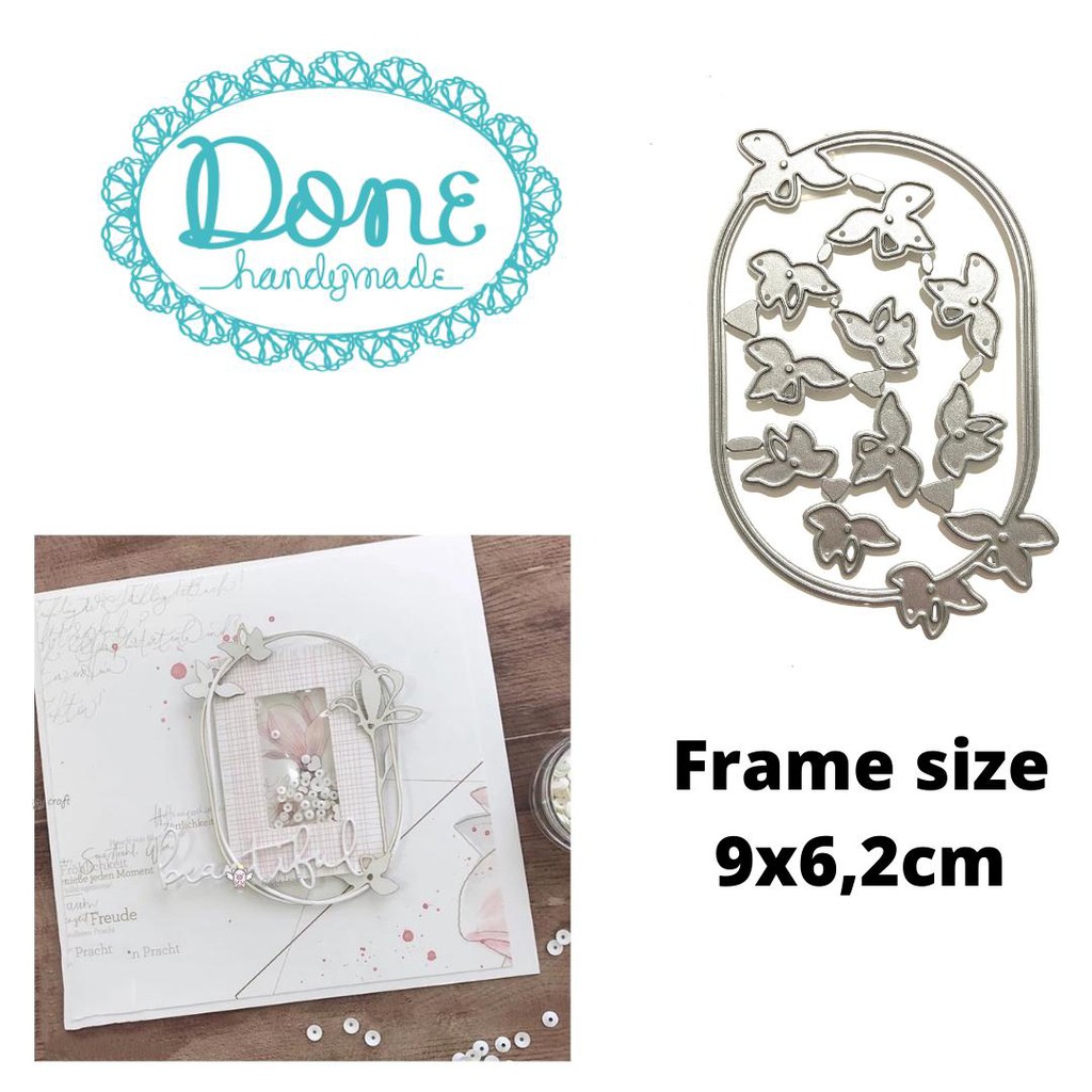 Cutting dies pisau potong motif daun lace oval motif daun DHPATTERN